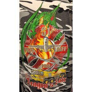 Code V Men's Camouflage Dragon Firefighter T Shirt‎ Size L Palm Beach Int'l